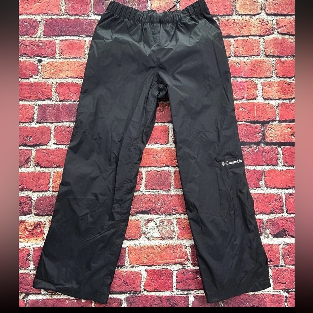 Columbia Omni-Tech Waterproof Breathable Nylon Pants Black Men Medium 32L